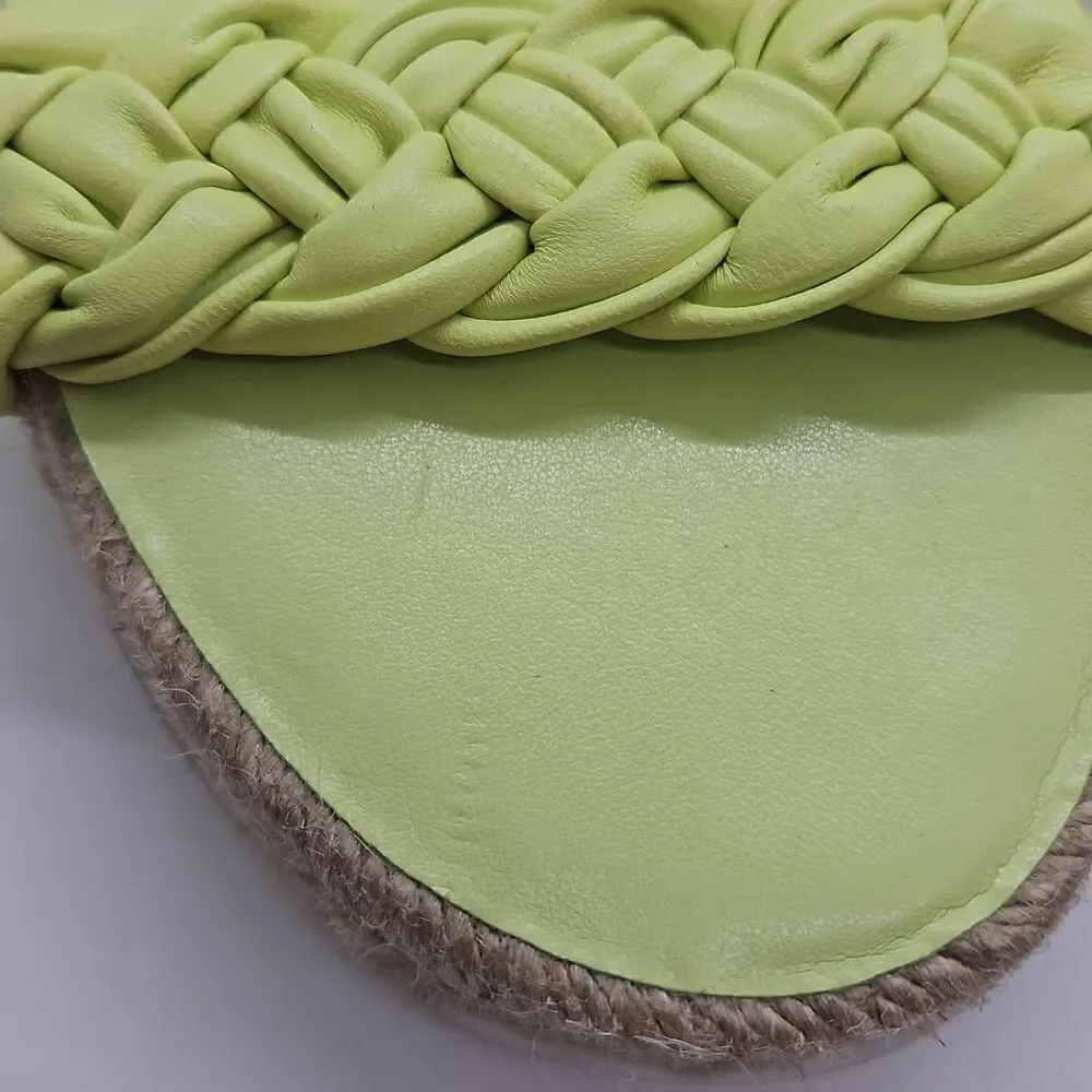 Lime Green Jaime Flat Marc Fisher Slip On Women Sandals Espadrille Size 8.5